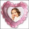 Customised Pink Heart shape Pillow with Sparkles 